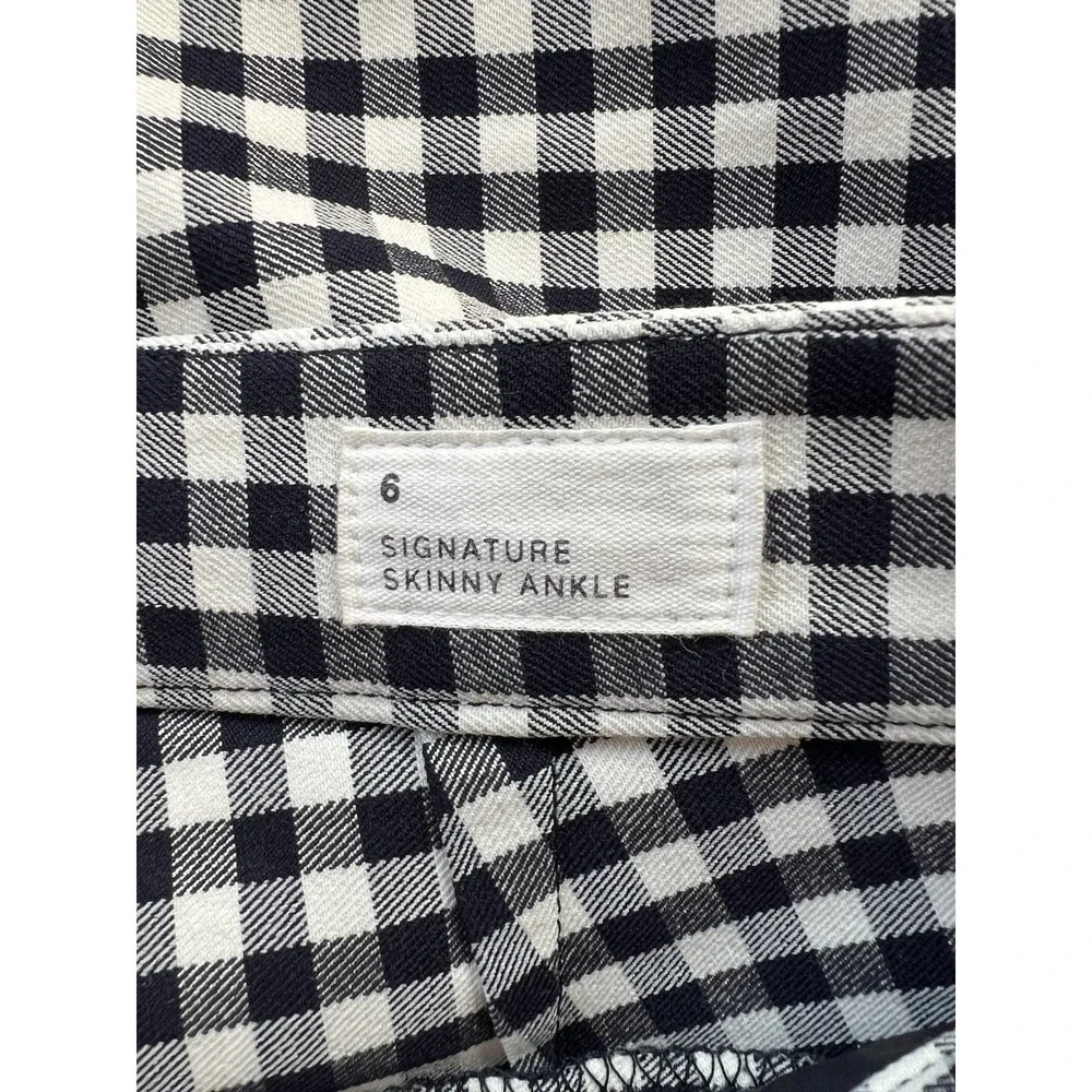 Gap Signature Skinny Ankle Pants Black &‎ White Gingham Preppy Picnic Retro
